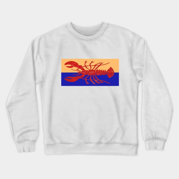 Lobster Horizontal Crewneck Sweatshirt by RocklandMaineSeafood